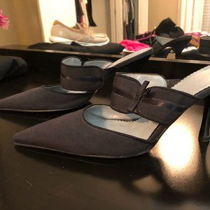 BCBG Paris Black mules with bows size 11B